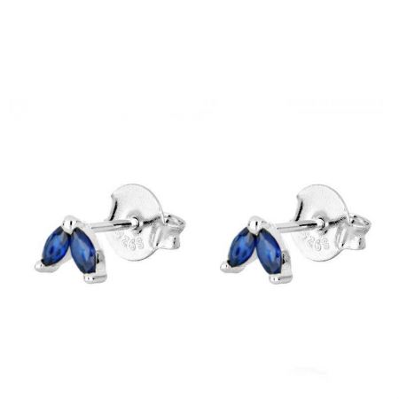 Pendientes Circonitas Azules Plata