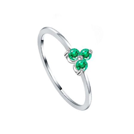 Anillo Piedra Verde en Plata