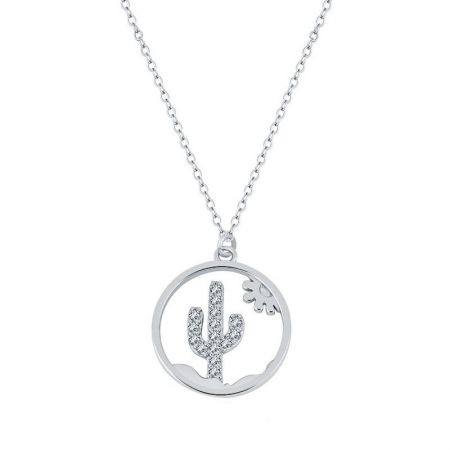 gargantilla de plata con cactus
