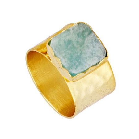 anillo de oro piedra natural amazonita