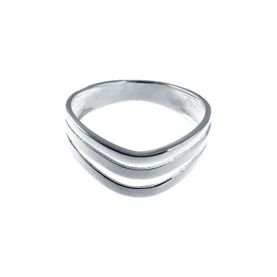 anillo tres bandas plata
