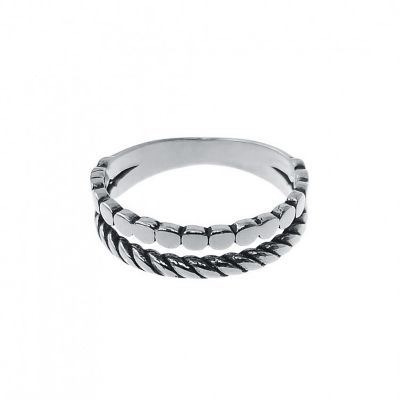 anillo de plata trenzado