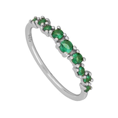 anillo con piedras verdes