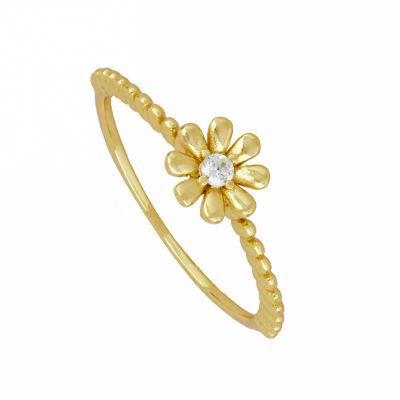 anillo dorado de flor