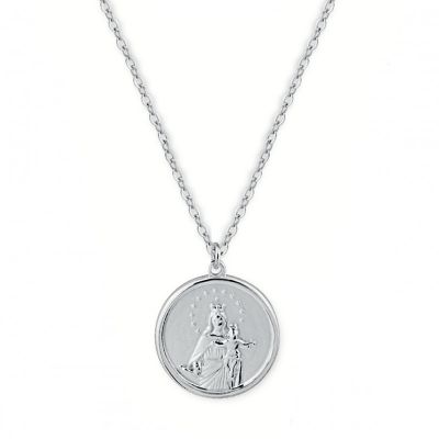 Collar Medalla Virgen María Auxiliadora Plata