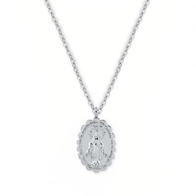 Collar Medalla Virgen de la Milagrosa Plata