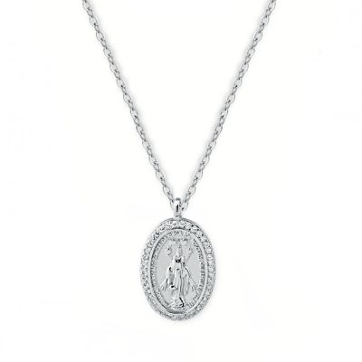 Medalla Virgen de la Milagrosa Stone Plata