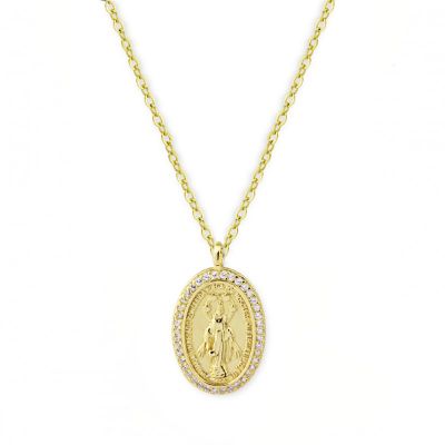 Medalla Virgen de la Milagrosa Stone Gold