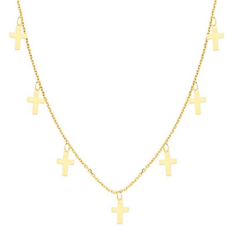 Collar de Mujer Cruces Oro Amarillo 18 Ktes